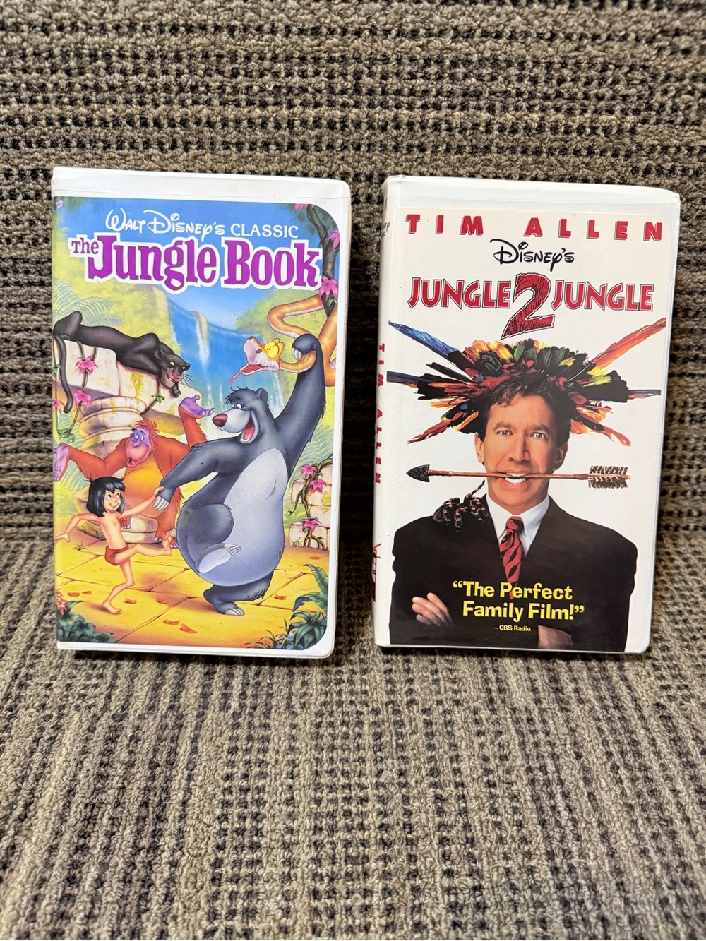 Disney The Jungle Book & Jungle 2 Jungle VHS Set - Colorful Covers